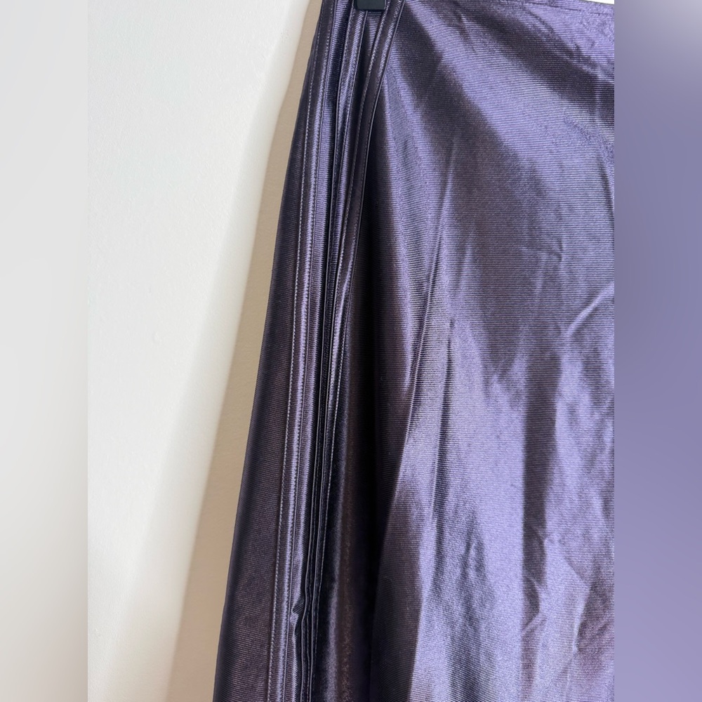 Adidas Originals Midi Asymmetrical High Rise Satin Skirt‎ in Shiny Purple Sz 2 - Picture 12 of 12